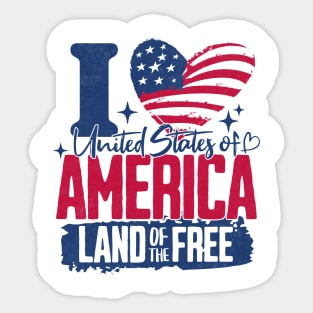 America Land of the Free 4th of July Tee! Sticker